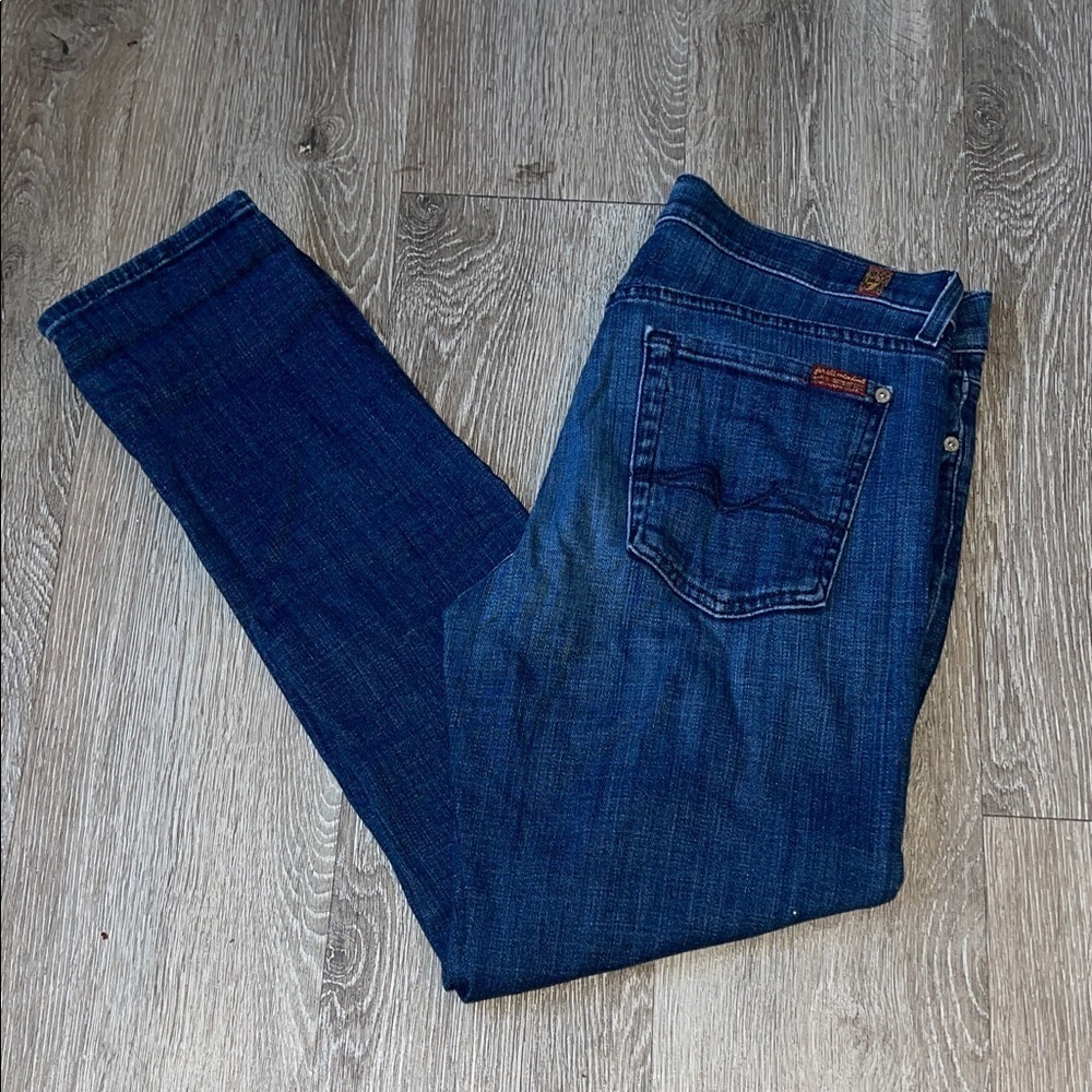 7 For All Mankind Indigo Blue Jeans josphina boyfriend fit denim pants size 28
